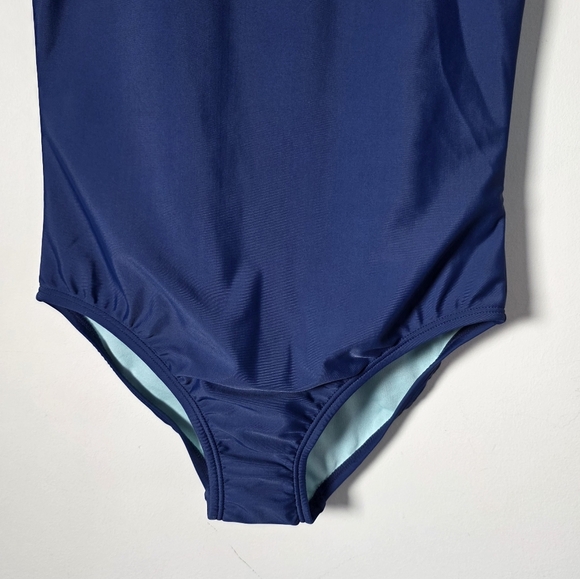 Speedo Racerback Navy One Piece Swimsuit Girls Size 10 New - Picture 5 of 12